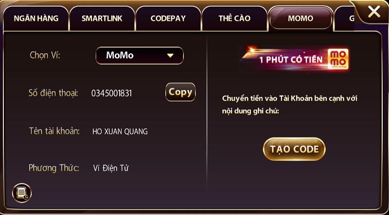 Hướng dẫn nạp và rút tiền Sunwin trong một nốt nhạc cho tân thủ