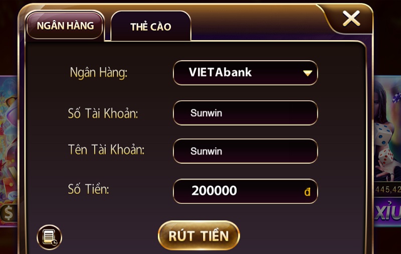 Hướng dẫn nạp và rút tiền Sunwin trong một nốt nhạc cho tân thủ