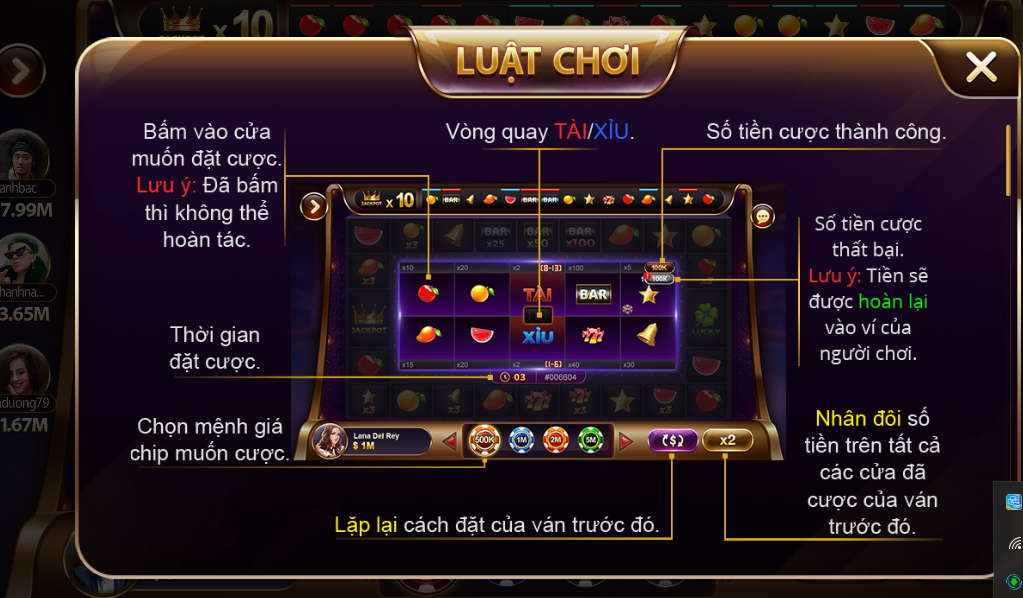 Luật chơi game xèng 777 Sunwin
